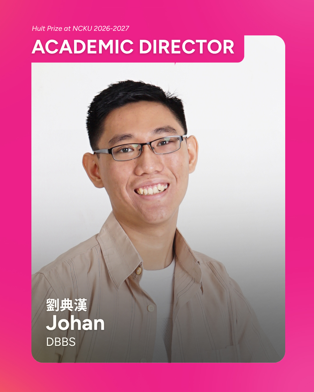 Johan, Academic Director, Hult Prize at NCKU